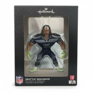Hallmark SEATTLE SEAHAWKS Richard Sherman #25 Christmas Ornament 2017 New in Box